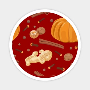 Fall pumpkin cinnamon Pattern Design Magnet